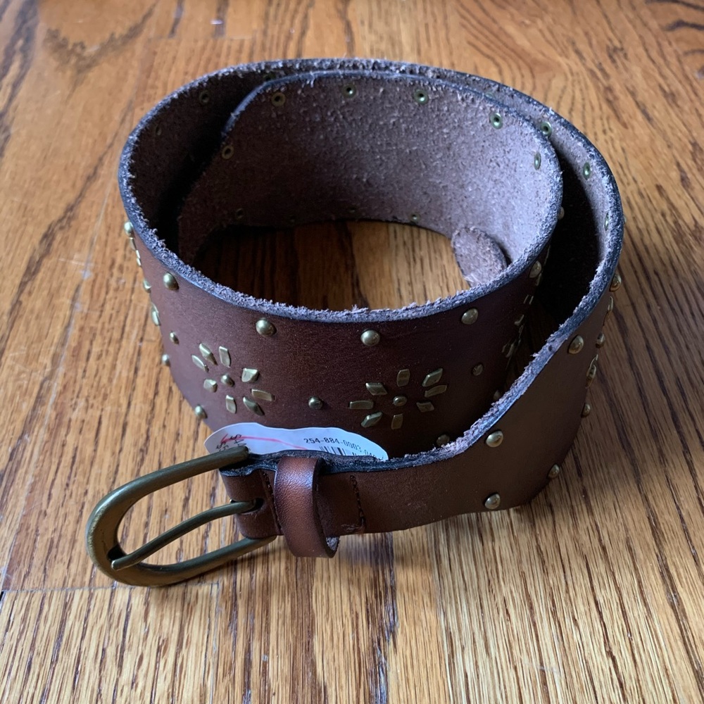 Brown Leather Studded belt